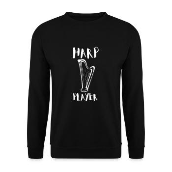 Harp Player Musician Musical Harpist - Unisex Pullover - Schwarz - Vorne - Alina (178cm) & Michal (187cm)