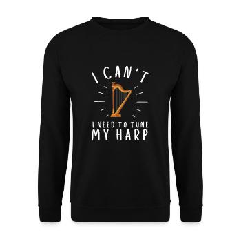 Harp Player Musician Musical Harpist - Unisex Pullover - Schwarz - Vorne - Alina (178cm) & Michal (187cm)