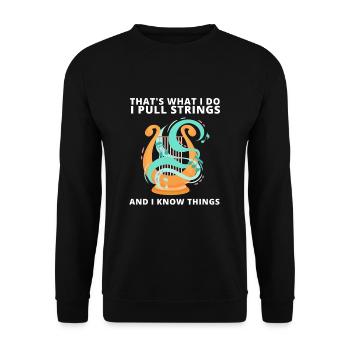 Harp Player Musician Musical Harpist - Unisex Pullover - Schwarz - Vorne - Alina (178cm) & Michal (187cm)