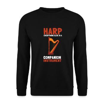 Harp Player Musician Musical Harpist - Unisex Pullover - Schwarz - Vorne - Alina (178cm) & Michal (187cm)