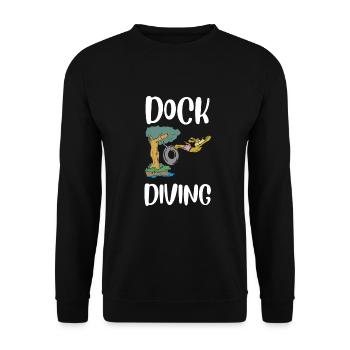 Dock Diving Canine Water Sport Dog Dock Jumping - Unisex Sweatshirt - black - Front - Alina (178cm) & Michal (187cm)