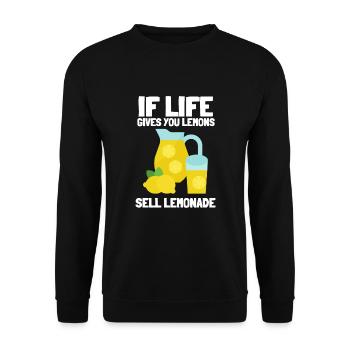Sell Lemonade Stand Boss Juice Business Lemon - Unisex Pullover - Schwarz - Vorne - Alina (178cm) & Michal (187cm)