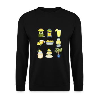 Sell Lemonade Stand Boss Juice Business Lemon - Unisex Sweatshirt - black - Front - Alina (178cm) & Michal (187cm)