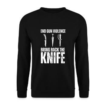 Couteau de chasse à retourner un couteau de collectionneur, - Sweat-shirt Unisexe - noir - Devant - Alina (178cm) & Michal (187cm)