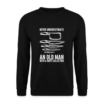 Hunting Knife Collector Flipping Knife, - Unisex Pullover - Schwarz - Vorne - Alina (178cm) & Michal (187cm)