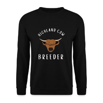 Highland Cow Breeder Scottish Cattle Hairy Cow - Unisex Sweatshirt - black - Front - Alina (178cm) & Michal (187cm)