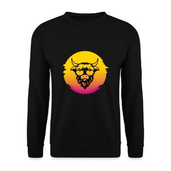 Highland Cow Breeder Scottish Cattle Hairy Cow - Unisex Sweatshirt - black - Front - Alina (178cm) & Michal (187cm)