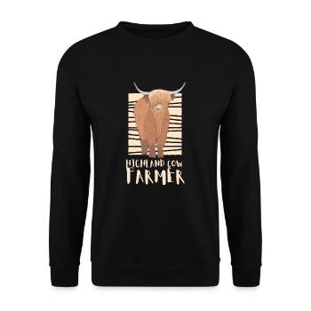 Highland Cow Breeder Scottish Cattle Hairy Cow - Unisex Sweatshirt - black - Front - Alina (178cm) & Michal (187cm)