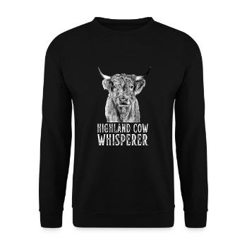 Highland Cow Breeder Scottish Cattle Hairy Cow - Unisex Sweatshirt - black - Front - Alina (178cm) & Michal (187cm)
