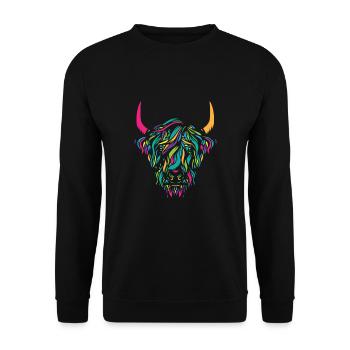Highland Cow Breeder Scottish Cattle Hairy Cow - Unisex Sweatshirt - black - Front - Alina (178cm) & Michal (187cm)