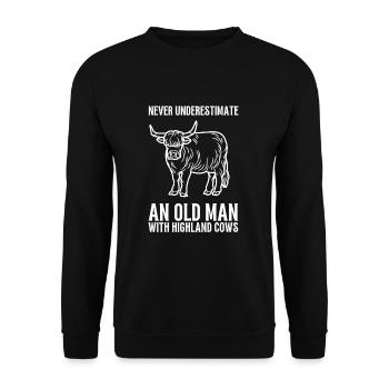 Highland Cow Breeder Scottish Cattle Hairy Cow - Unisex Sweatshirt - black - Front - Alina (178cm) & Michal (187cm)