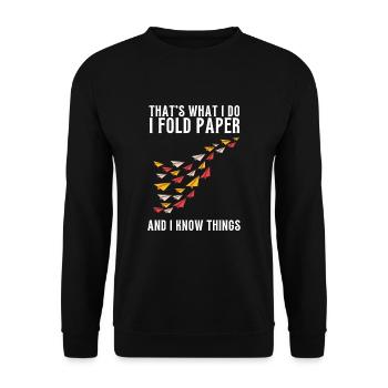 Artisanat de pliage de papier japonais Origami Master - Sweat-shirt Unisexe - noir - Devant - Alina (178cm) & Michal (187cm)
