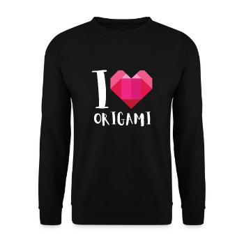 Artisanat de pliage de papier japonais Origami Master - Sweat-shirt Unisexe - noir - Devant - Alina (178cm) & Michal (187cm)