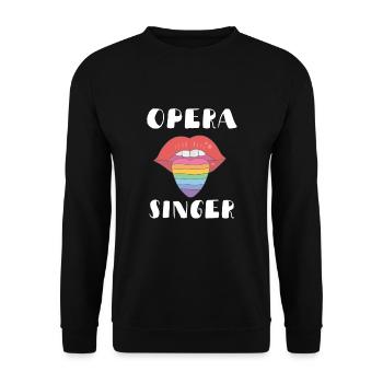 Tenor Singer Choir Vocalist Theatre Student, Opera - Unisex Pullover - Schwarz - Vorne - Alina (178cm) & Michal (187cm)