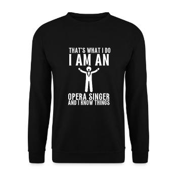 Tenor Singer Choir Vocalist Theatre Student, Opera - Unisex Pullover - Schwarz - Vorne - Alina (178cm) & Michal (187cm)