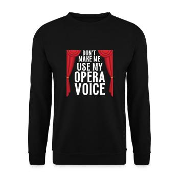 Tenor Singer Choir Vocalist Theatre Student, Opera - Unisex Pullover - Schwarz - Vorne - Alina (178cm) & Michal (187cm)