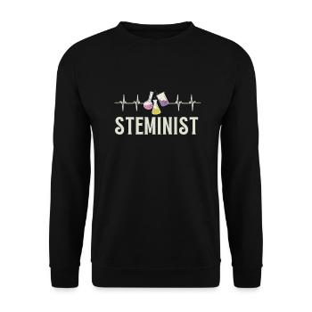 Female Stem Scientist Technology Student, - Unisex Sweatshirt - black - Front - Alina (178cm) & Michal (187cm)