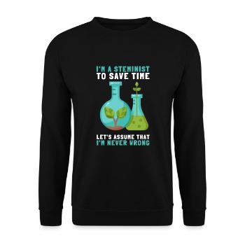 Female Stem Scientist Technology Student, - Unisex Sweatshirt - black - Front - Alina (178cm) & Michal (187cm)