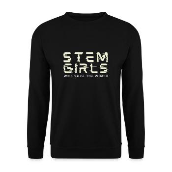 Female Stem Scientist Technology Student, - Unisex Sweatshirt - black - Front - Alina (178cm) & Michal (187cm)