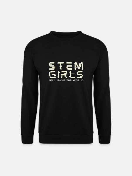 Female Stem Scientist Technology Student, - Unisex Sweatshirt - black