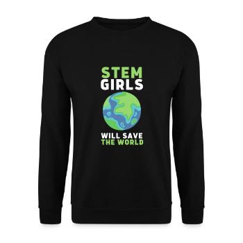 Female Stem Scientist Technology Student, - Unisex Sweatshirt - black - Front - Alina (178cm) & Michal (187cm)