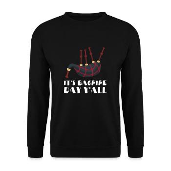 Bagpipe Teacher Player Scotsman Bagpiping - Unisex Pullover - Schwarz - Vorne - Alina (178cm) & Michal (187cm)