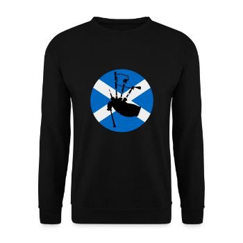 Bagpipe Teacher Player Scotsman Bagpiping - Unisex Pullover - Schwarz - Vorne - Alina (178cm) & Michal (187cm)