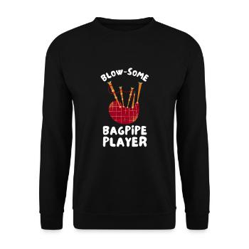Bagpipe Teacher Player Scotsman Bagpiping - Unisex Pullover - Schwarz - Vorne - Alina (178cm) & Michal (187cm)