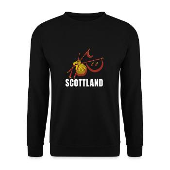 Bagpipe Teacher Player Scotsman Bagpiping - Unisex Pullover - Schwarz - Vorne - Alina (178cm) & Michal (187cm)