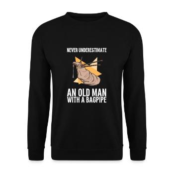 Bagpipe Teacher Player Scotsman Bagpiping - Unisex Pullover - Schwarz - Vorne - Alina (178cm) & Michal (187cm)