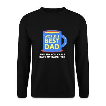 Protective Girl Dad, Dating My Daughter - Unisex Sweatshirt - black - Front - Alina (178cm) & Michal (187cm)