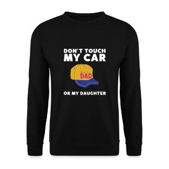 Protective Girl Dad, Dating My Daughter - Unisex Sweatshirt - black - Front - Alina (178cm) & Michal (187cm)