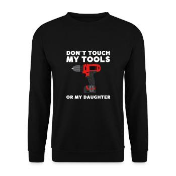 Protective Girl Dad, Dating My Daughter - Unisex Sweatshirt - black - Front - Alina (178cm) & Michal (187cm)