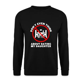 Protective Girl Dad, Dating My Daughter - Unisex Sweatshirt - black - Front - Alina (178cm) & Michal (187cm)
