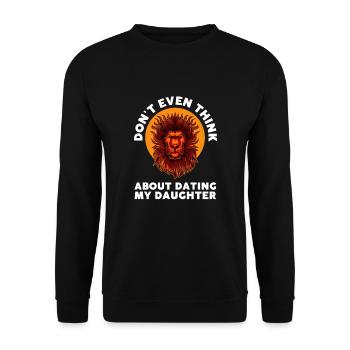 Protective Girl Dad, Dating My Daughter - Unisex Sweatshirt - black - Front - Alina (178cm) & Michal (187cm)