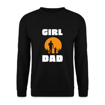 Protective Girl Dad, Dating My Daughter - Unisex Pullover - Schwarz - Vorne - Alina (178cm) & Michal (187cm)
