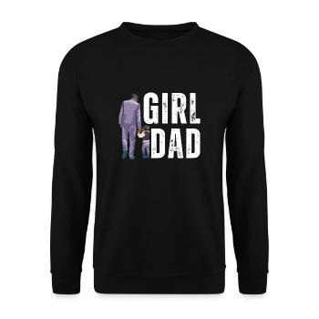 Protective Girl Dad, Dating My Daughter - Unisex Pullover - Schwarz - Vorne - Alina (178cm) & Michal (187cm)