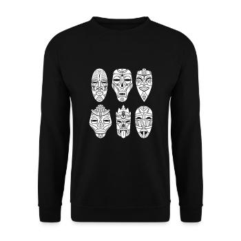Maori Hei Tiki Tribal Tattoo Nouvelle-Zélande - Sweat-shirt Unisexe - noir - Devant - Alina (178cm) & Michal (187cm)