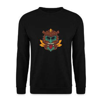 Maori Hei Tiki Tribal Tattoo Nouvelle-Zélande - Sweat-shirt Unisexe - noir - Devant - Alina (178cm) & Michal (187cm)