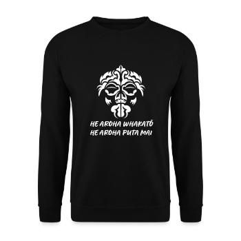 Maori Hei Tiki Tribal Tattoo Nouvelle-Zélande - Sweat-shirt Unisexe - noir - Devant - Alina (178cm) & Michal (187cm)