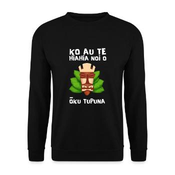 Maori Hei Tiki Tribal Tattoo Nouvelle-Zélande - Sweat-shirt Unisexe - noir - Devant - Alina (178cm) & Michal (187cm)