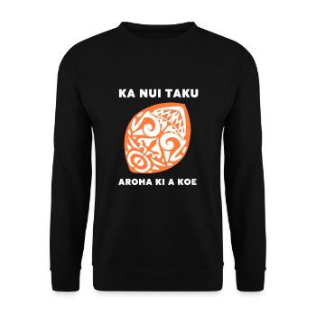 Maori Hei Tiki Tribal Tattoo Nouvelle-Zélande - Sweat-shirt Unisexe - noir - Devant - Alina (178cm) & Michal (187cm)
