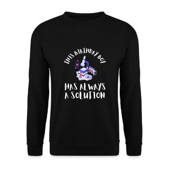 10 Years Old Science Birthday Kid 9 - Unisex Pullover - Schwarz - Vorne - Alina (178cm) & Michal (187cm)