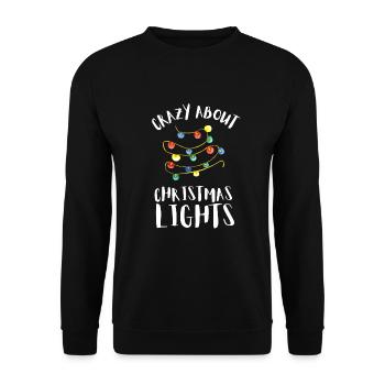 Christmas Light Decorator Exterior Illumination - Unisex Sweatshirt - black - Front - Alina (178cm) & Michal (187cm)