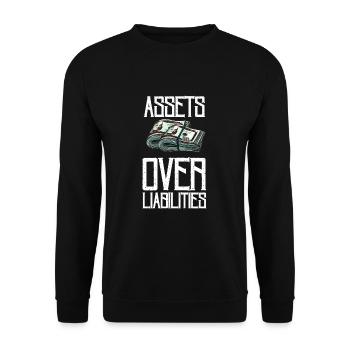 Assets Over Liabilities Entrepreneur Accountant - Unisex Sweatshirt - black - Front - Alina (178cm) & Michal (187cm)