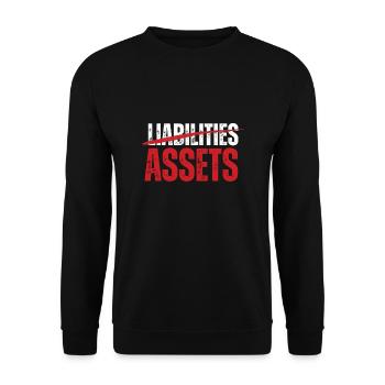 Assets Over Liabilities Entrepreneur Accountant - Unisex Sweatshirt - black - Front - Alina (178cm) & Michal (187cm)