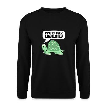 Assets Over Liabilities Entrepreneur Accountant - Unisex Sweatshirt - black - Front - Alina (178cm) & Michal (187cm)