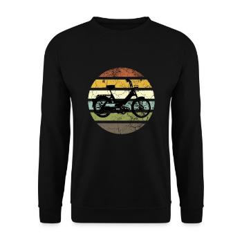 DDR Moped Oldtimer Roller Mofa Scooter 2 Takter - Unisex Sweatshirt - black - Front - Alina (178cm) & Michal (187cm)