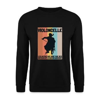 Violoncelle Cello Orchestre Homme Femme Enfants - Unisex Pullover - Schwarz - Vorne - Alina (178cm) & Michal (187cm)
