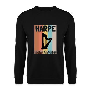 Harp Orchestre Homme Femme Enfants Cadeau - Unisex Pullover - Schwarz - Vorne - Alina (178cm) & Michal (187cm)